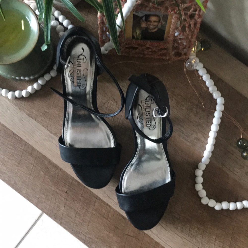 Black strappy heels